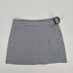 Aritzia Sunday Best Pilot Skort Dusty Blue Check Plaid Mini Size 10